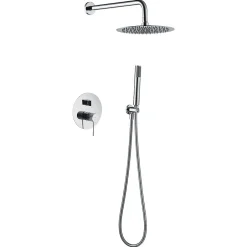 Imex Products Kit douche encastre en acier et laiton chrome avec mitigeur monocommande et pomme de 25 cm* Colonne De Douche Encastrable