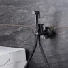 Imex Kit Douchette anti-calcaire hygiénique encastrée WC ou Bidet Salle de Bain Black Gun Métal MUNICH RDM001/BGM