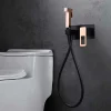 Imex Kit Douchette anti-calcaire hygiénique encastrée WC ou Bidet Salle de Bain Noir et Or Rose SUECIA BDC032-5/NOR* Robinet De Bidet