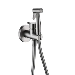 Imex Kit Douchette anti-calcaire hygiénique encastrée WC ou Bidet Salle de Bain Nickel Brossé MUNICH RDM001/NQ