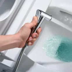 Imex Kit Douchette anti-calcaire hygiénique encastrée WC ou Bidet Salle de Bain Chrome LINE RDD038* Robinet De Bidet