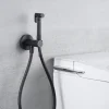 Imex Kit Douchette anti-calcaire hygiénique encastrée WC ou Bidet Salle de Bain Noir Mat LINE RDD038/NG
