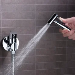 Imex Kit Douchette anti-calcaire hygiénique encastrée WC ou Bidet Salle de Bain Chrome MUNICH RDM001* Robinet De Bidet