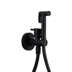 Imex Kit Douchette anti-calcaire hygiénique encastrée WC ou Bidet Salle de Bain Noir Mat MUNICH RDM001/NG