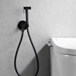 Imex Kit Hygiène Douchette de WC / Bidet Encastré Noir Mat GENOVA RDG053/NG* Robinet De Bidet