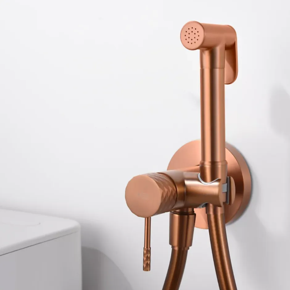 Imex Kit Hygiène Douchette de WC / Bidet Encastré Or Rose GENOVA RDG053/ORC