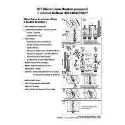 Rousseau Kit mecanisme chasse deau avec robinet flotteur sachet