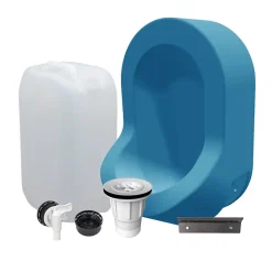 Ti'Pi Kit spécial jardin : urinoir mural sans eau et bidon de récupération 25L - Valorisation de l'urine comme engrais - Bleu* Urinoir