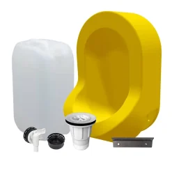 Ti'Pi Kit spécial jardin : urinoir mural sans eau et bidon de récupération 25L - Valorisation de l'urine comme engrais - Jaune* Urinoir