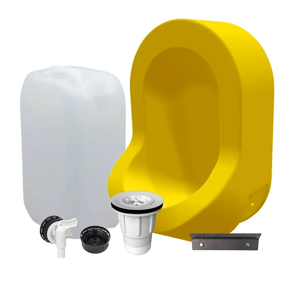 Ti'Pi Kit spécial jardin : urinoir mural sans eau et bidon de récupération 25L - Valorisation de l'urine comme engrais - Jaune* Urinoir