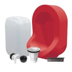 Ti'Pi Kit spécial jardin : urinoir mural sans eau et bidon de récupération 25L - Valorisation de l'urine comme engrais - Rouge* Urinoir