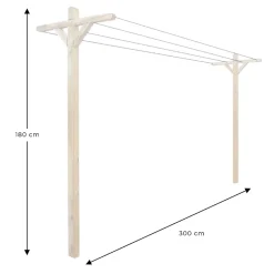 Cémonjardin Kit étendoir à linge extérieur Séville + 2 supports à fixer* Etendoir À Linge