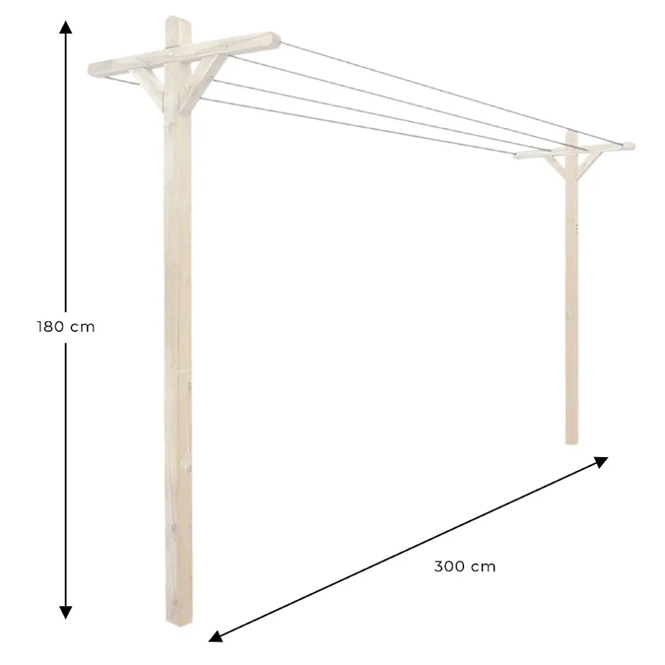 Cémonjardin Kit étendoir à linge extérieur Séville + 2 supports à fixer* Etendoir À Linge