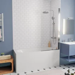 Kolo by Geberit 170x70 cm Ensemble baignoire Opal Plus universelle + Pare baignoire pivotant chrome + pieds (XWP1270000-SETP)* Baignoire Droite