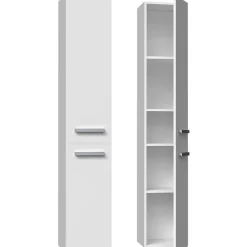Topeshop KOMMA - Meuble salle de bain 2 portes - 31x30x174 cm - Colonne rangement SDB* Meuble De Salle De Bains Faible Profondeur