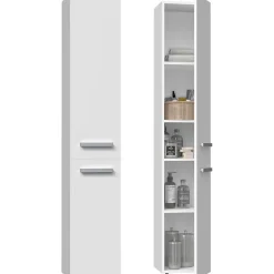 Topeshop KOMMA - Meuble salle de bain 2 portes - 31x30x174 cm - Colonne rangement SDB* Meuble De Salle De Bains Faible Profondeur