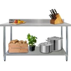 MonsterShop KuKoo Table de Travail en Inox - 180 x 60 x 90 cm* Plan De Travail Buanderie