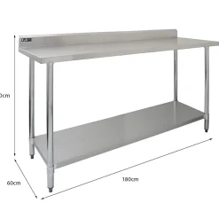 MonsterShop KuKoo Table de Travail en Inox - 180 x 60 x 90 cm* Plan De Travail Buanderie