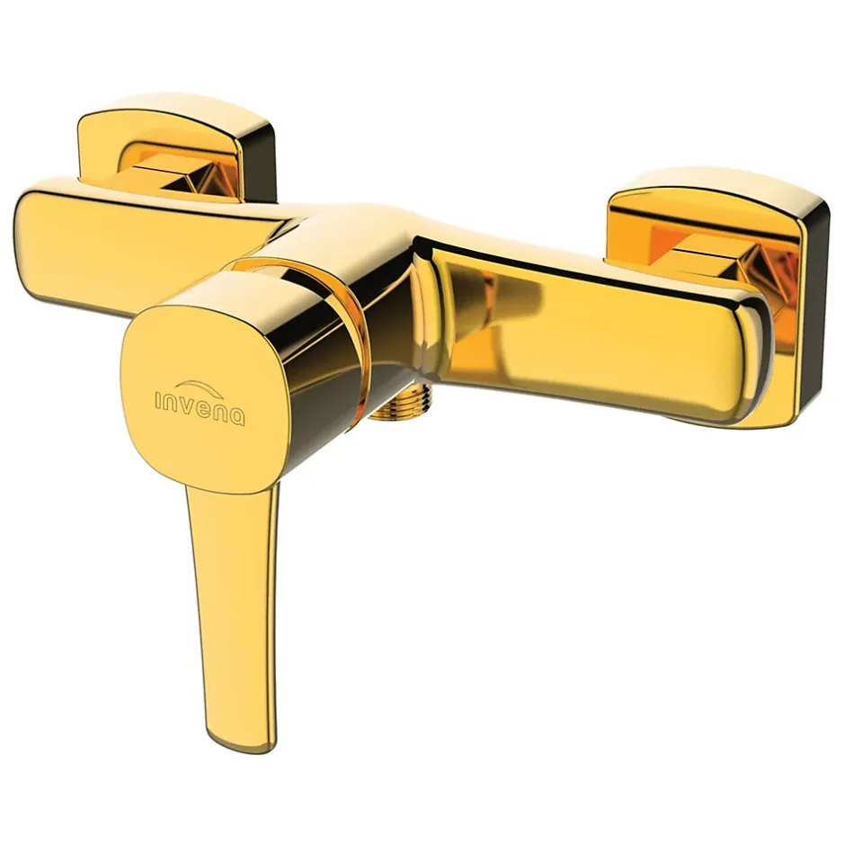 Invena Laiton Dore Robinet Douche Salle de Bain Levier Unique Mural Melangeur* Robinet De Baignoire