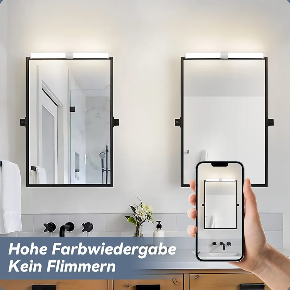 Nettlife Lampe de miroir de salle de bain LED 40 cm 6 W IP44 4 000 K* Miroir Lumineux