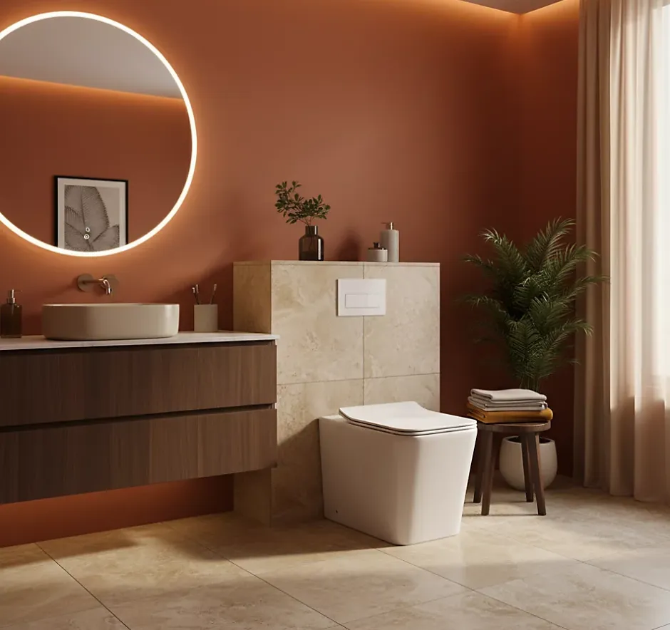 Laneri WC au Sol Edge Rim - Cuvette Rimless sans bride Blanc Brillant FIL Mural design carré - Abattant Soft-Close* Wc À Poser