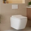 Laneri WC Suspendu Série New Edge - Cuvette Rimless sans bride Blanc Brillant - Dimensions Réduites 51,5 cm - Abattant Soft-Close* Wc À Poser