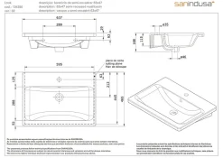 Sanindusa Lavabo à encastrer céramique traditionnelle Look 63x46 blanc (robinet et vidage non inclus)* Vasque À Encastrer