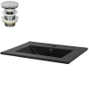 Luxebath Lavabo à encastrer noir mat céramique avec bouchon de vidange 615 x 470 x 175 mm* Vasque À Encastrer