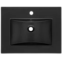 Luxebath Lavabo à encastrer noir mat céramique avec bouchon de vidange 615 x 470 x 175 mm* Vasque À Encastrer