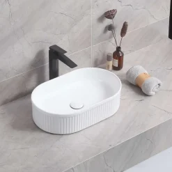 Poalgi Lavabo à poser CORINTO OVALO céramique 49,5x13x31 cm blanc* Vasque À Poser