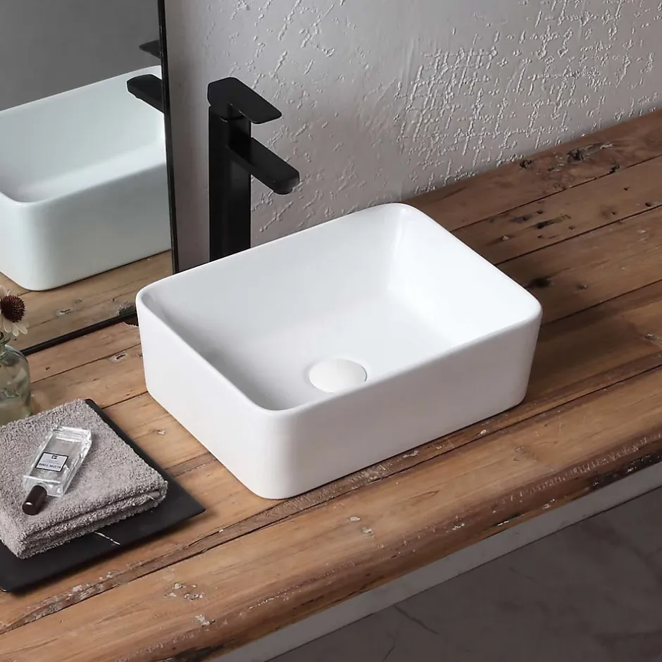 Poalgi Lavabo à poser RT4030 céramique 40,5x13x30 cm blanc* Vasque À Poser