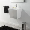 Planète Bain Lavabo à suspendre en céramique rectangle blanc contemporain
