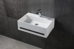 Bernstein Lavabo à suspendre 60x40x20cm en fonte minérale avec porte-serviettes intégré - TWG02* Lavabo