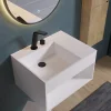 Bernstein Lavabo à suspendre 60x46x35cm en fonte minérale avec espace de rangement - blanc mat - PB2158* Lavabo