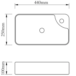 Vidaxl Lavabo à trou pour robinet céramique Blanc pour salle de bain* Lavabo