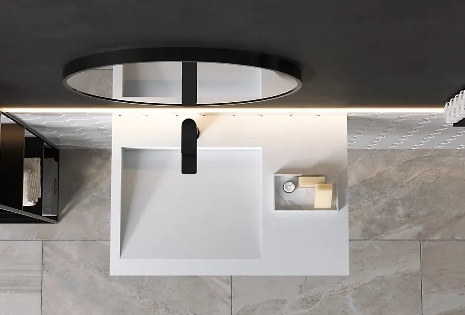 Bernstein Lavabo / vasque à suspendre 74x50x13cm en fonte minérale - PB2014* Lavabo
