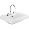 Sanindusa Lavabo a encastrer céramique traditionnelle 3 trous Vintage blanc* Vasque À Encastrer