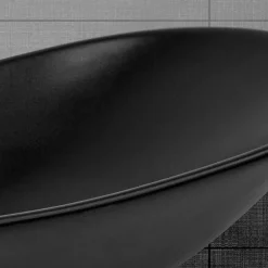 Luxebath Lavabo a poser en ceramique noir moderne avec garniture de vidage 630x360x155 mm