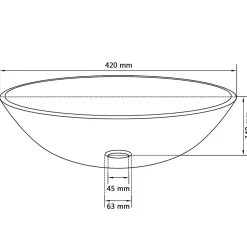 Helloshop26 Lavabo basque salle de bain diamètre verre transparent