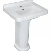 Sanindusa Lavabo 68cm céramique traditionnelle Vintage blanc (compatible avec la colonne Vintage non incluse)* Lavabo