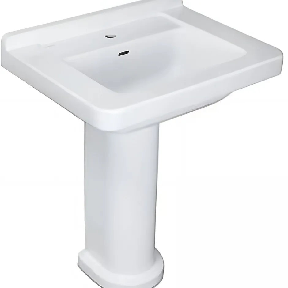 Sanindusa Lavabo 68cm céramique traditionnelle Vintage blanc (compatible avec la colonne Vintage non incluse)* Lavabo