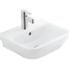 Sanindusa Lavabo 56cm mural céramique traditionnelle Look 56x45 blanc (robinet et vidage non inclus)