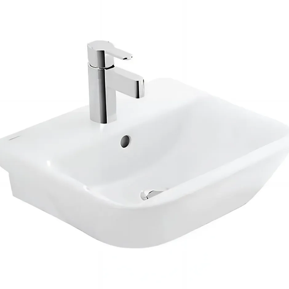 Sanindusa Lavabo 56cm mural céramique traditionnelle Look 56x45 blanc (robinet et vidage non inclus)