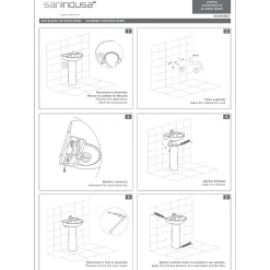 Sanindusa Lavabo 55cm mural céramique traditionnelle Aveiro 3 trous Aveiro blanc* Lavabo