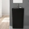 Homesight Lavabo colonne en céramique à poser, l.46 x H.85 x P.34 cm, noir, Elmo* Lavabo