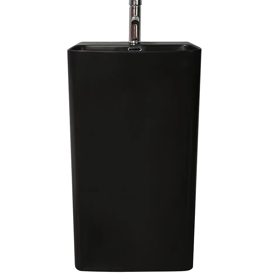 Homesight Lavabo colonne en céramique à poser, l.46 x H.85 x P.34 cm, noir, Elmo* Lavabo