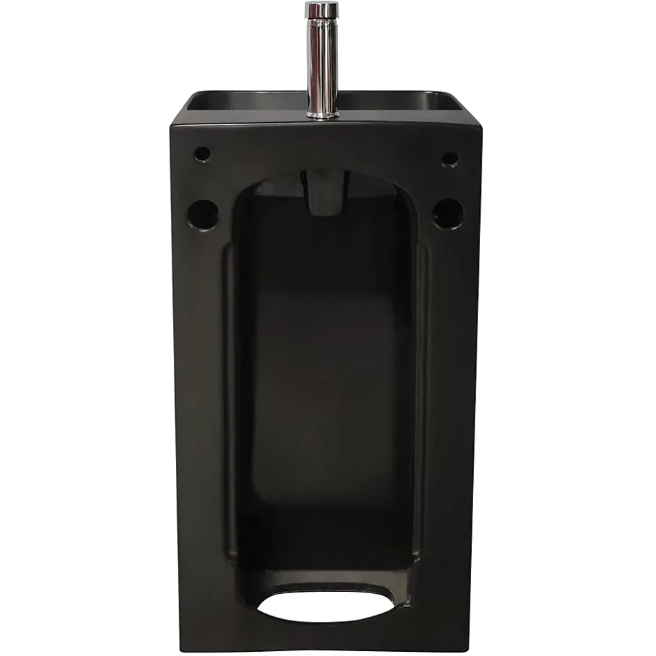 Homesight Lavabo colonne en céramique à poser, l.46 x H.85 x P.34 cm, noir, Elmo* Lavabo