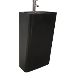 Homesight Lavabo colonne en céramique à poser, l.46 x H.85 x P.34 cm, noir, Elmo* Lavabo