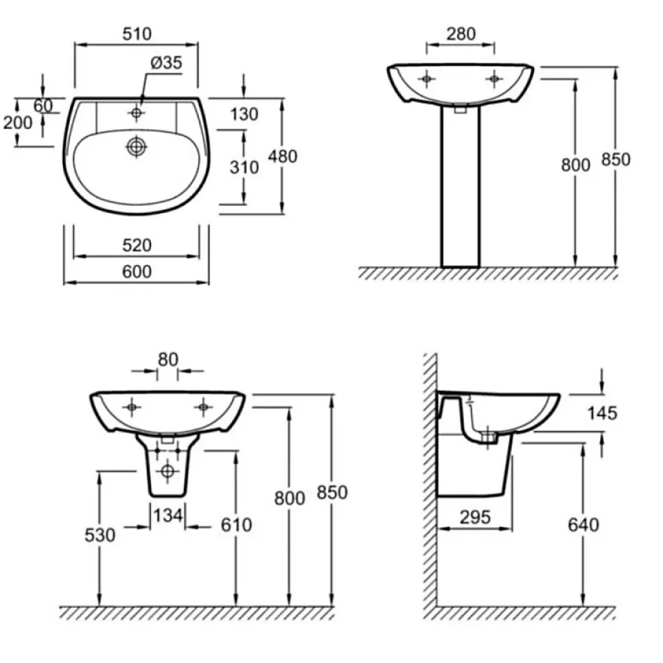 Jacob Delafon Lavabo céramique Brive