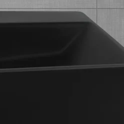 Luxebath Lavabo céramique noir avec garniture de vidage lave-mains moderne 605x365 mm* Lavabo